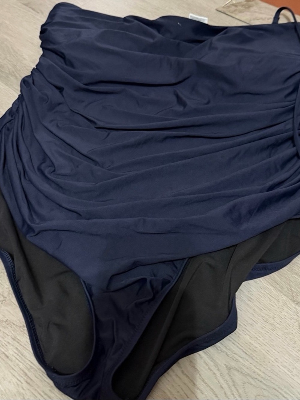 J.Crew Size 22 Navy Ruched One-Piece Swimsuit